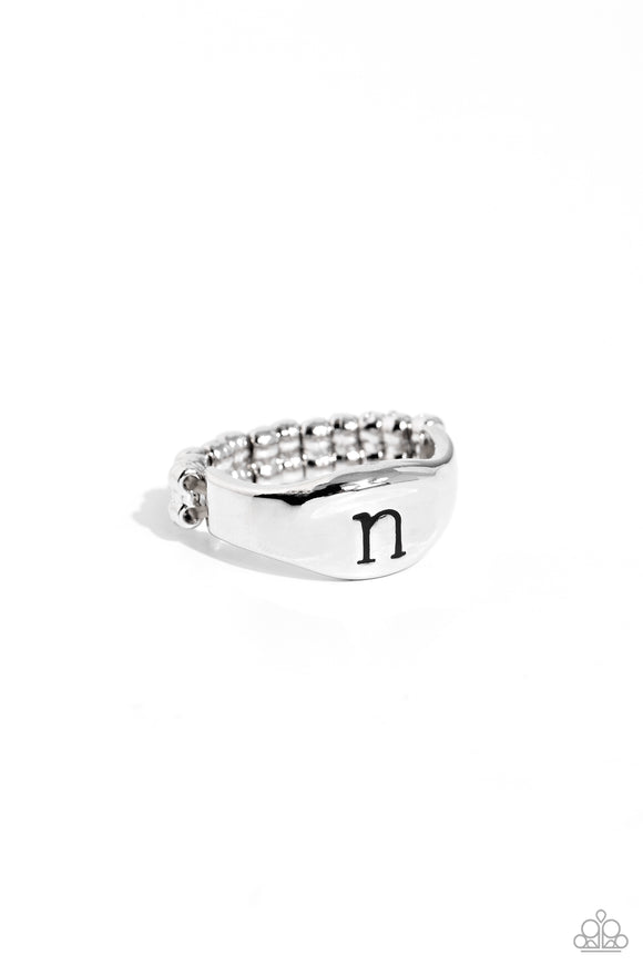 Paparazzi Monogram Memento - Silver - N