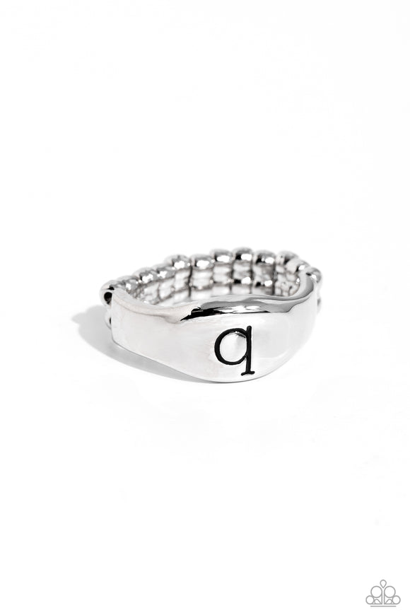 Paparazzi Monogram Memento - Silver - Q