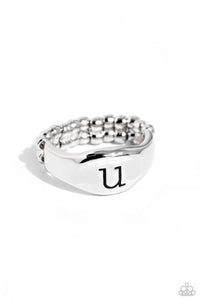 Paparazzi Monogram Memento - Silver - U