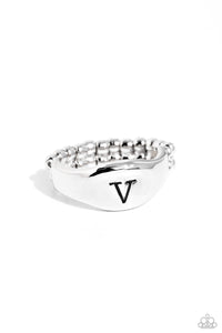 Paparazzi Monogram Memento - Silver - V