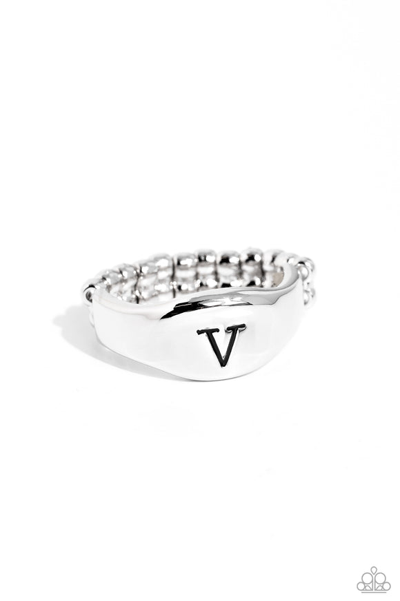 Paparazzi Monogram Memento - Silver - V